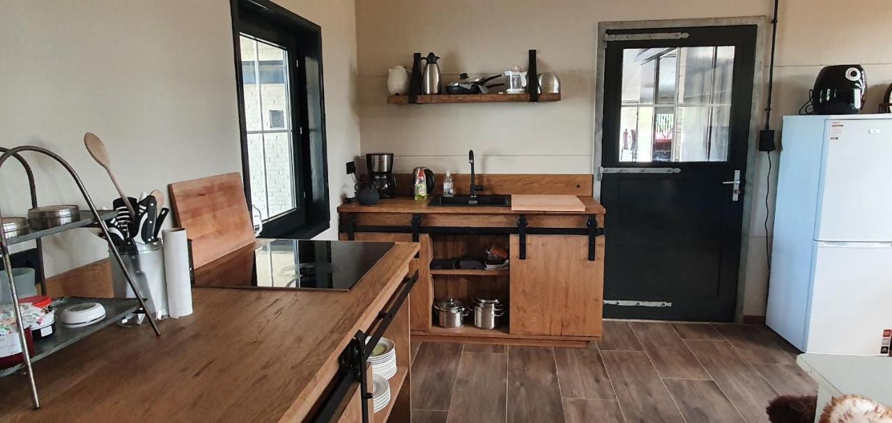 Luxe gastenkamer met living en keuken bij Friezen paarden Stal Pellendijk Westendorp Buitenkant foto